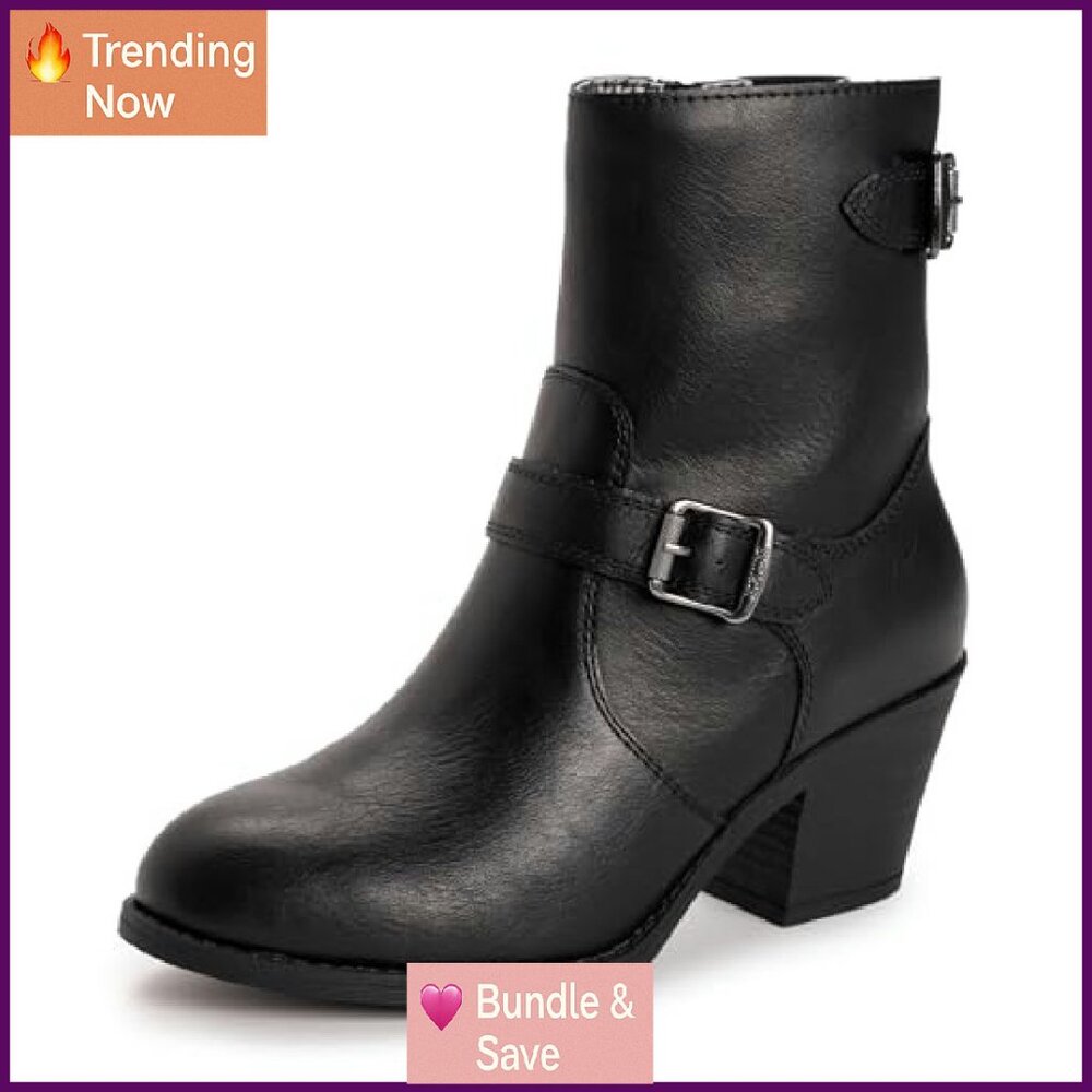 Women's Ankle Boots with Memory Foam, Block Heel … - image 3